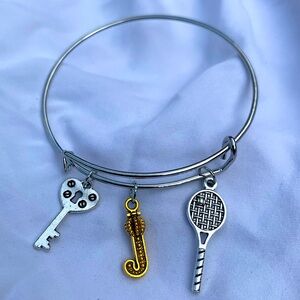 Brand New! Handmade! Adjustable Charm Bangle Bracelet!